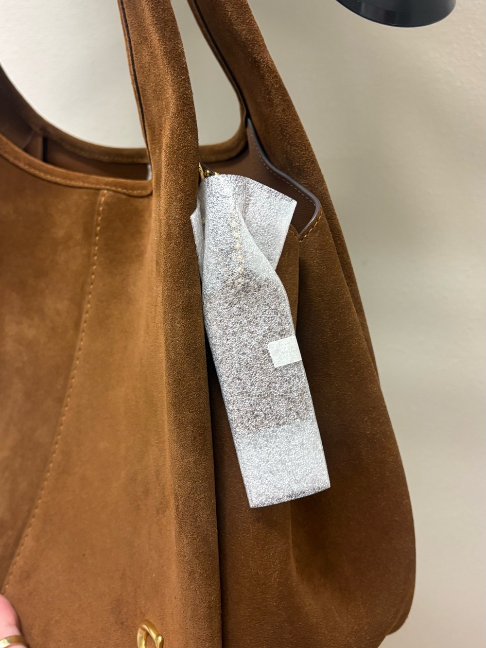 Brand new coach Lana Suede Shoulder Bag in Brown with Gold Accent - Picture 2 of 7